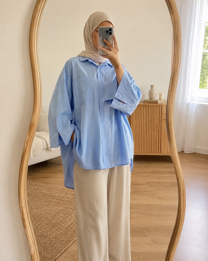 Chemise oversize en coton avec poche