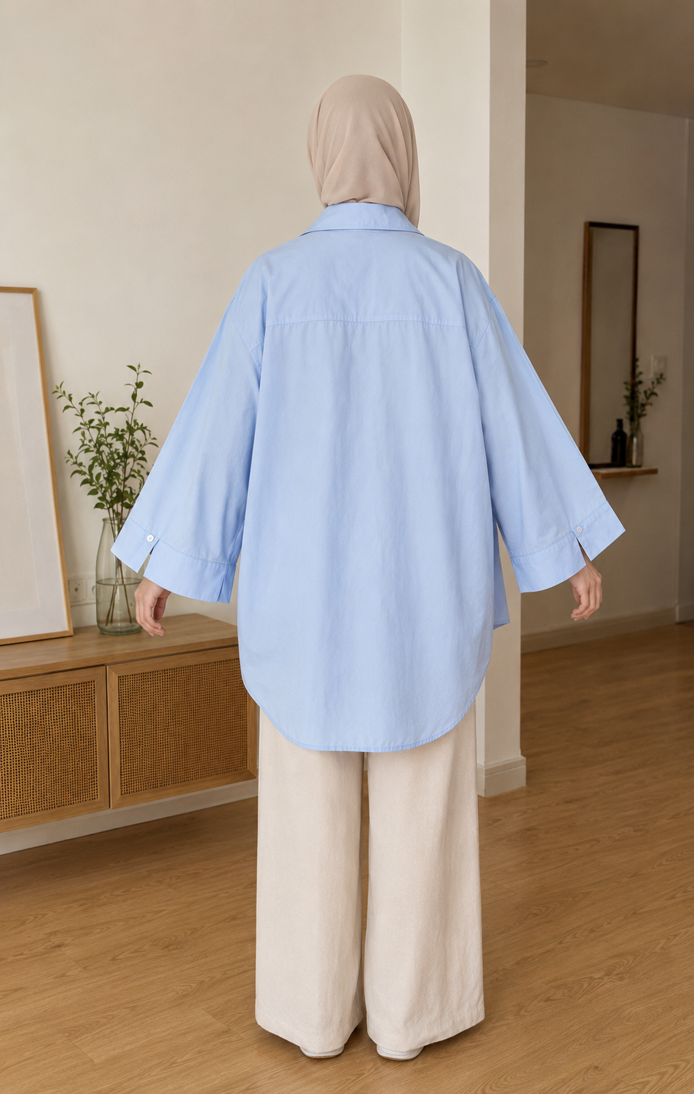 Chemise oversize en coton avec poche