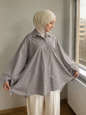 Chemise oversize en coton avec poche