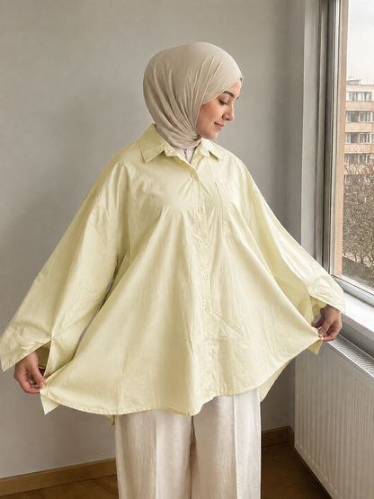 Chemise oversize en coton avec poche